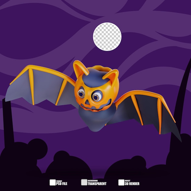 PSD 3d illustratie van halloween vleermuizen 2
