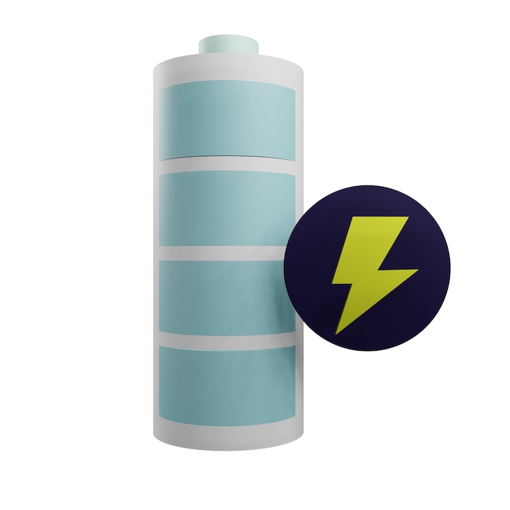 PSD 3d-illustratie van het batterijpictogram