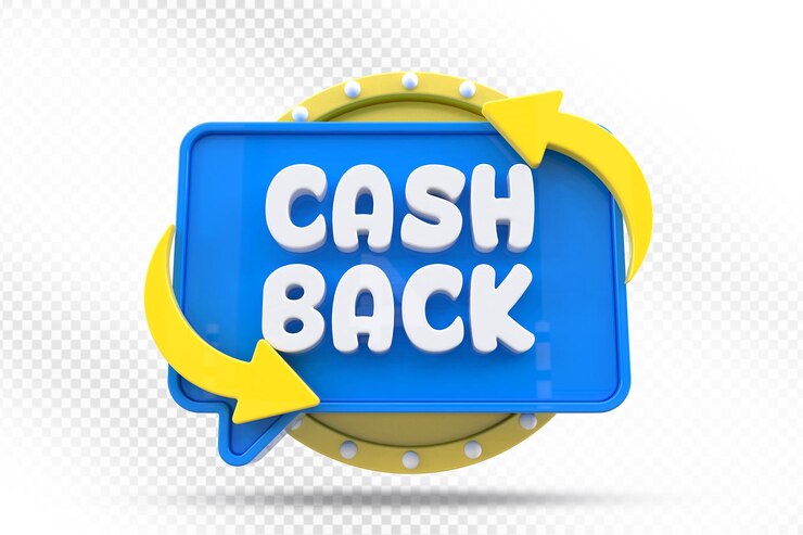 PSD 3d-illustratie van het cash back-etiket