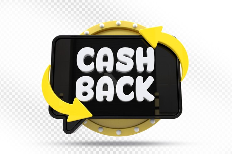 PSD 3d-illustratie van het cash back-etiket