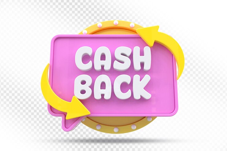 PSD 3d-illustratie van het cash back-etiket