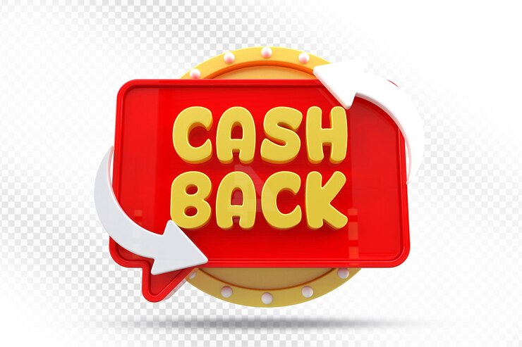 PSD 3d-illustratie van het cash back-etiket