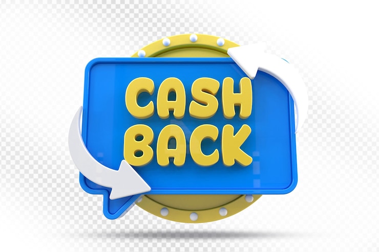 PSD 3d-illustratie van het cash back-etiket