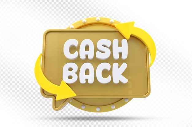 3D-illustratie van het Cash Back-etiket