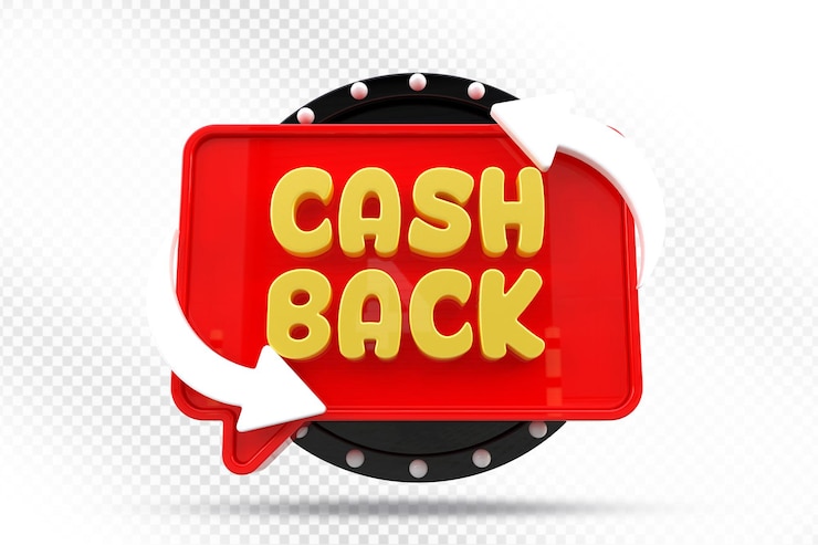 PSD 3d-illustratie van het cash back-etiket