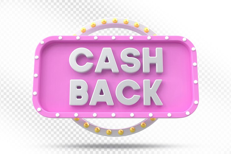PSD 3d-illustratie van het cash back-etiket