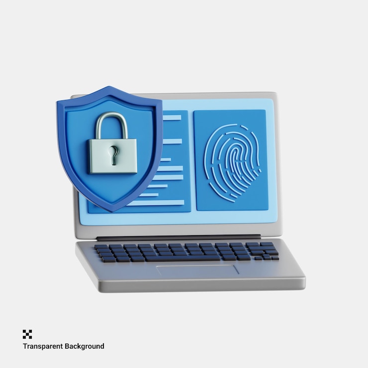 PSD 3d-illustratie van het cyberverdedigingsmechanisme