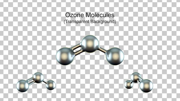 3d illustratie van het model van de ozonmolecule.