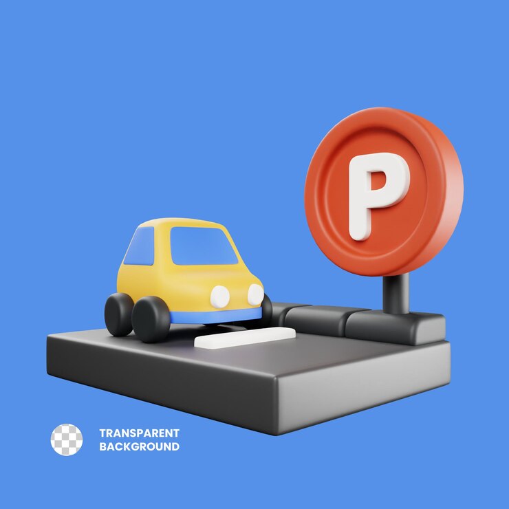 3D-illustratie van het parkeren