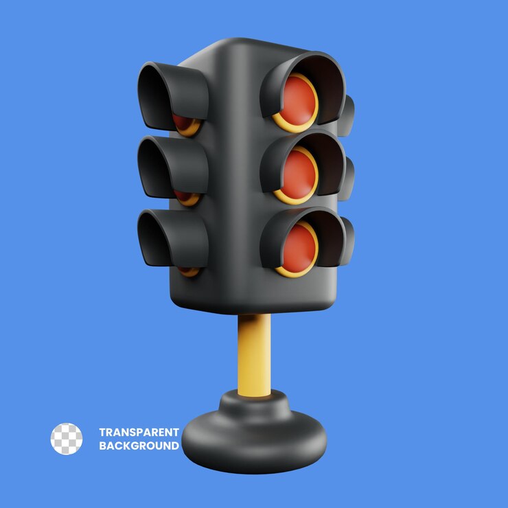 3D-illustratie van het verkeerssignaal