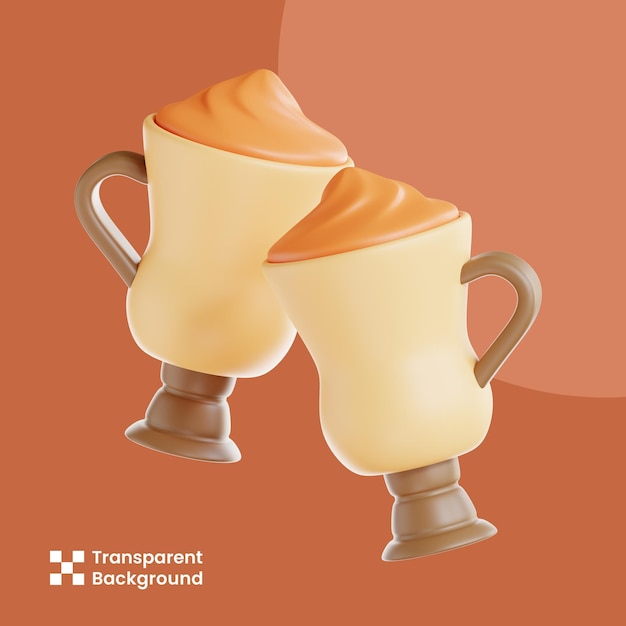 PSD 3d illustratie van irish coffee