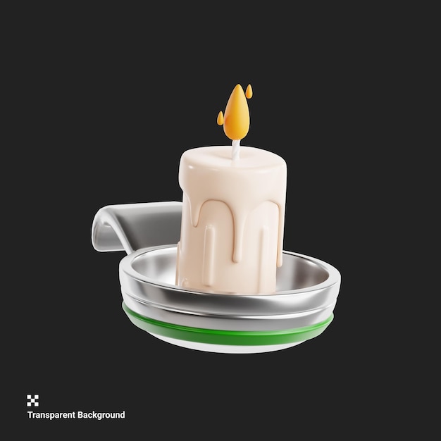 PSD 3d-illustratie van kaarsen voor game asset