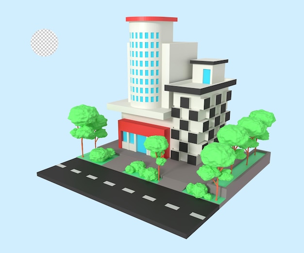 3d illustratie van kantoren gebouw