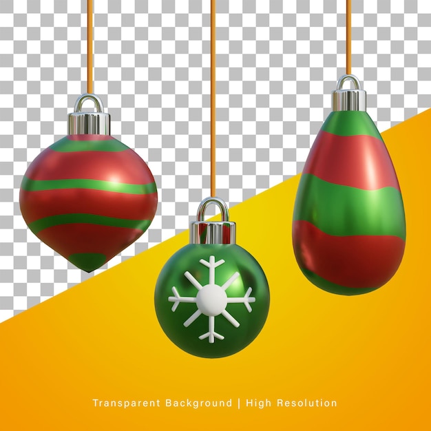 PSD 3d illustratie van kerstornament