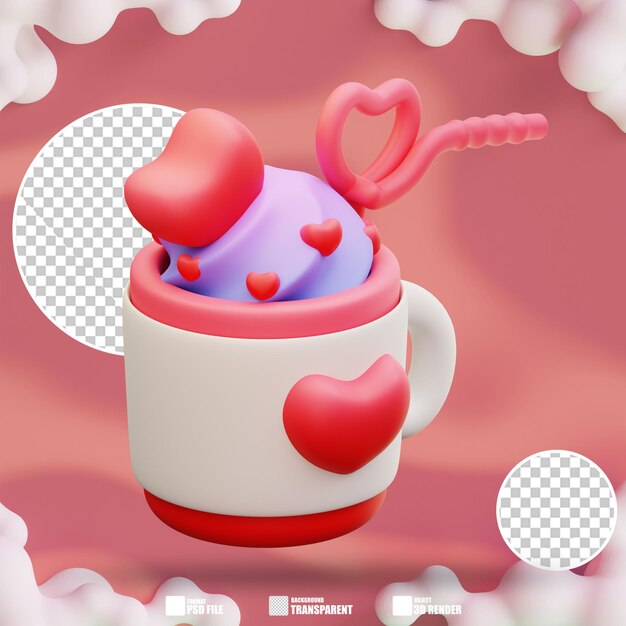 3d-illustratie van liefdesdrank 2