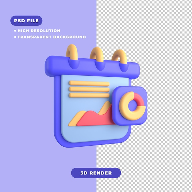 3d illustratie van marketing notitiepictogram