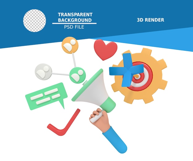 3d illustratie van marketingdoel