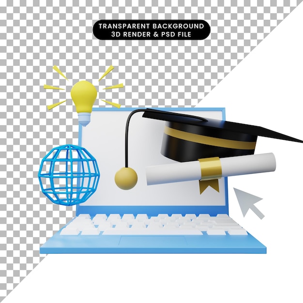 3d illustratie van online onderwijs