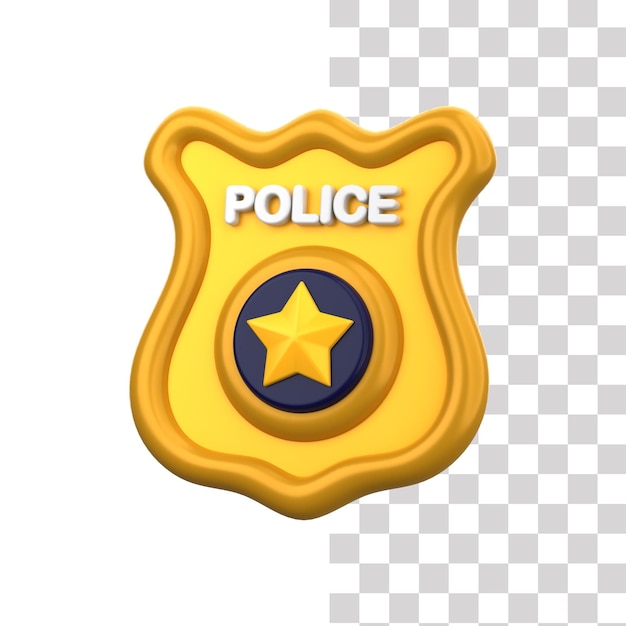 3D-illustratie van politiebadges
