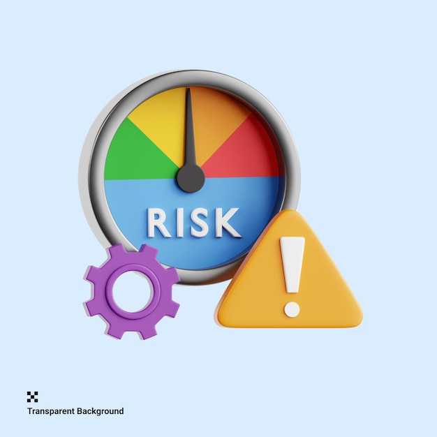 PSD 3d-illustratie van risicobeheerstrategieën in bedrijven