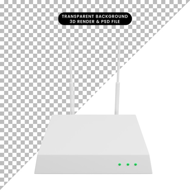 PSD 3d illustratie van router eenvoudig pictogram