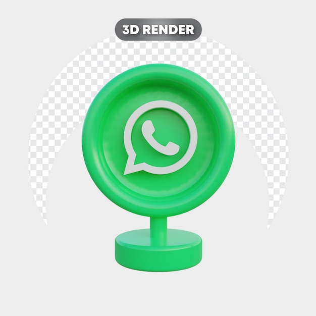 3d illustratie van sociale media geïsoleerde whatsapp