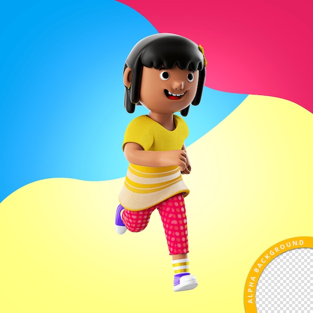3d illustratie van spelend kind voor kinderdag PSD-compositie