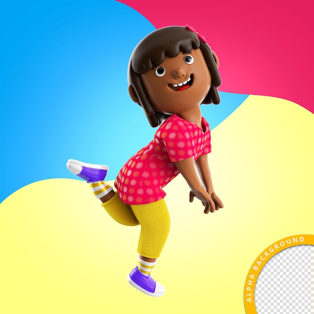 3d illustratie van spelend kind voor kinderdag PSD-compositie