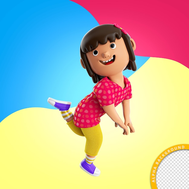 3d illustratie van spelend kind voor kinderdag PSD-compositie