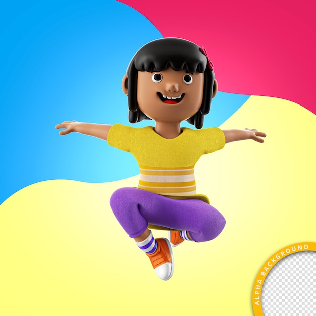 3d illustratie van spelend kind voor kinderdag PSD-compositie