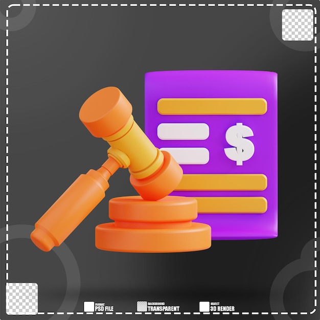 3D illustratie van veilingdocument 2