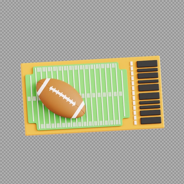 3D-illustratie van voetbalbehang op een doorzichtige achtergrond