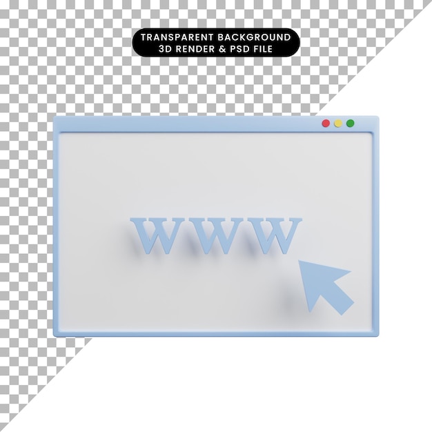 PSD 3d illustratie van webpagina www