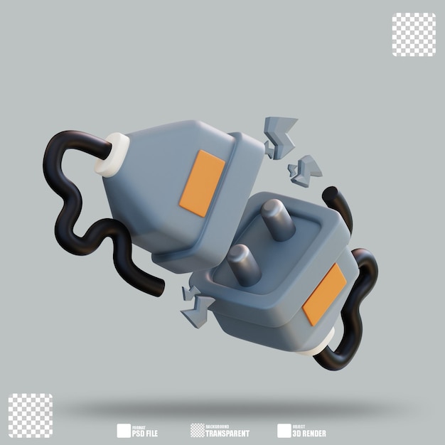 3D illustratie verbinding verloren 3