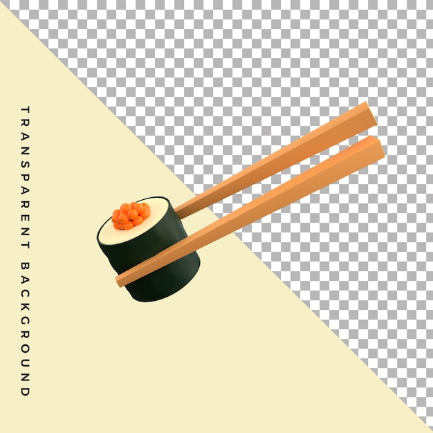 PSD 3d illustratie voedsel sushi geïsoleerd