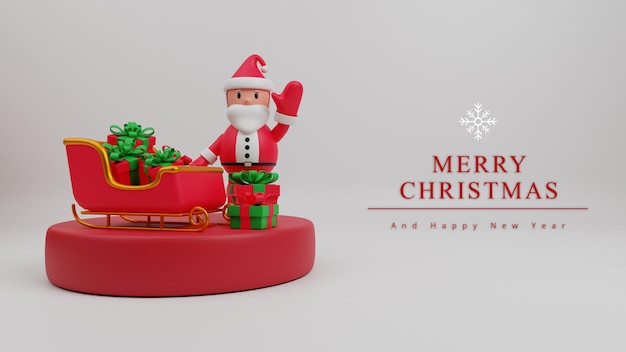 3d illustratie vrolijk kerstfeest concept leeg product podium weergave scène achtergrond