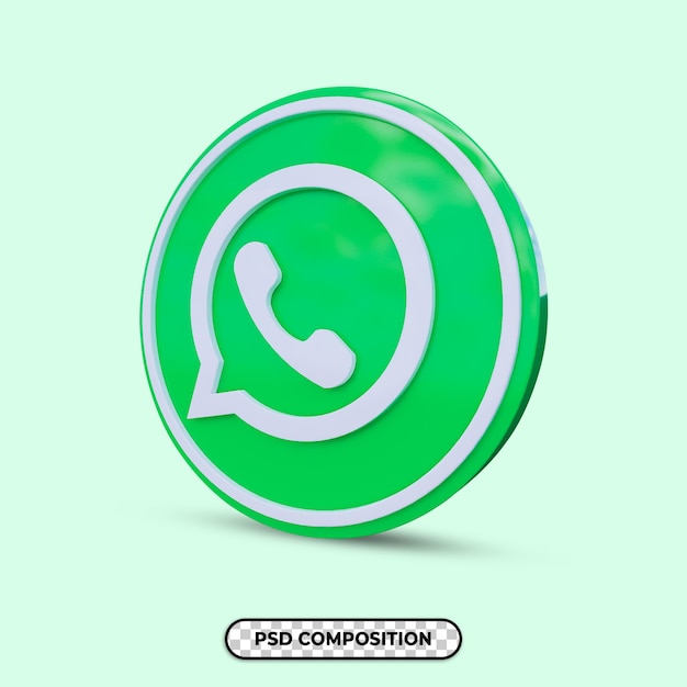 3d illustratie whatsapp-logo geïsoleerd