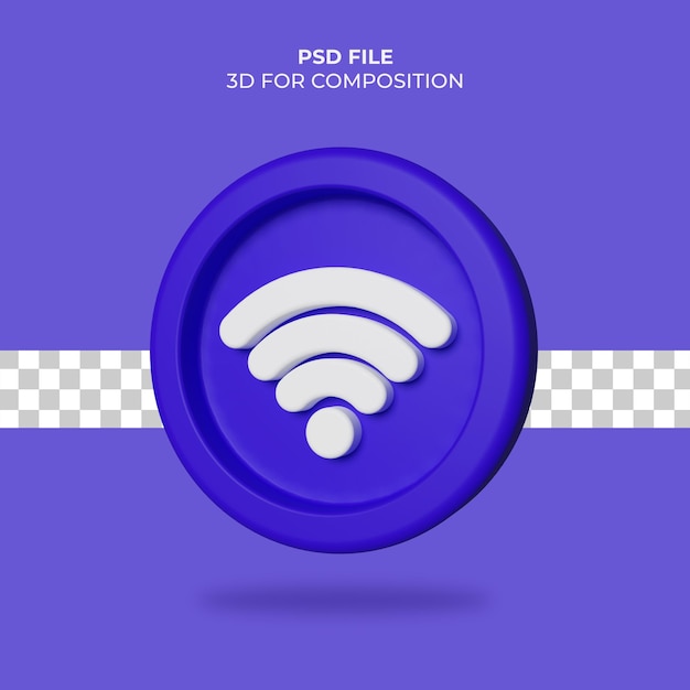 3d illustratie wifi-pictogram Premium Psd