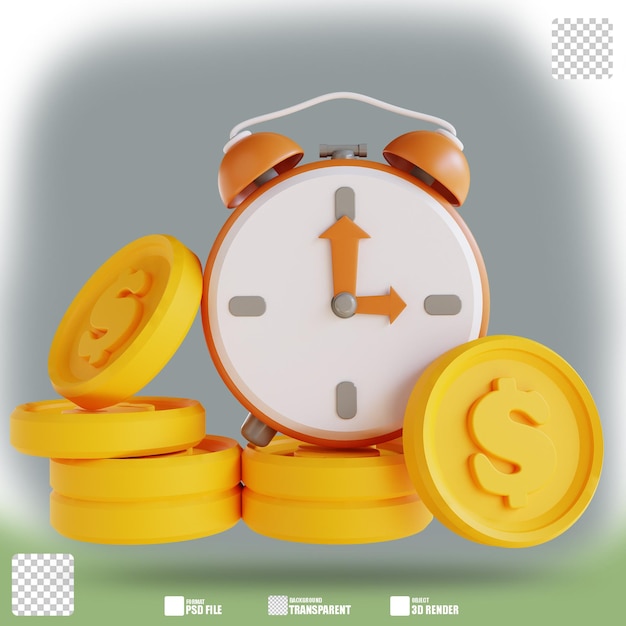 3D illustratie zakelijke tijd is geld
