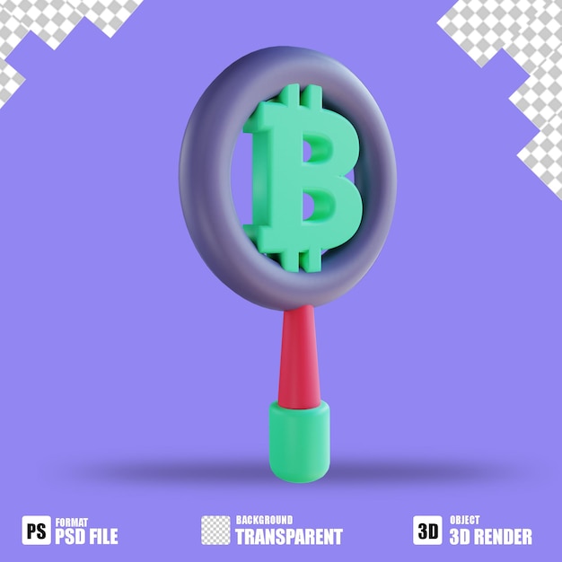 3d illustratie zoeken bitcoin 6 geschikt voor cryptocurrency