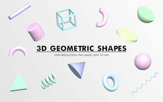 PSD 3d-illustratiepakket met geometrische vorm