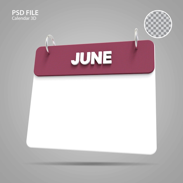 3d-illustraties juni-kalender