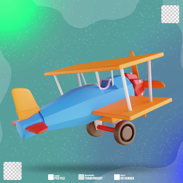PSD 3d illustratiestuk speelgoed vliegtuig 2