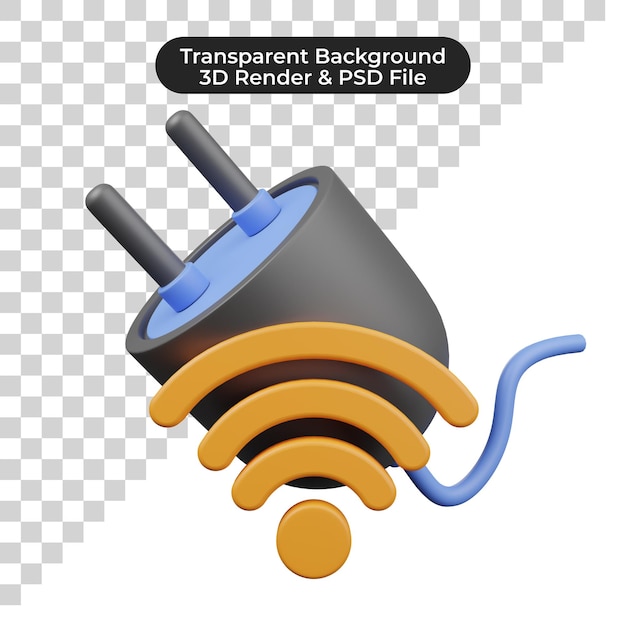 3d illustration of 3d icon smart home electric plugs