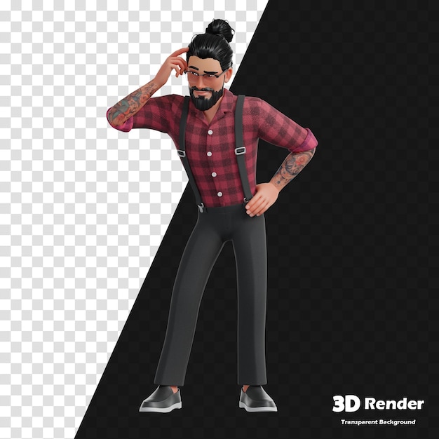 3D イラストで 3D 男性の写真を撮る