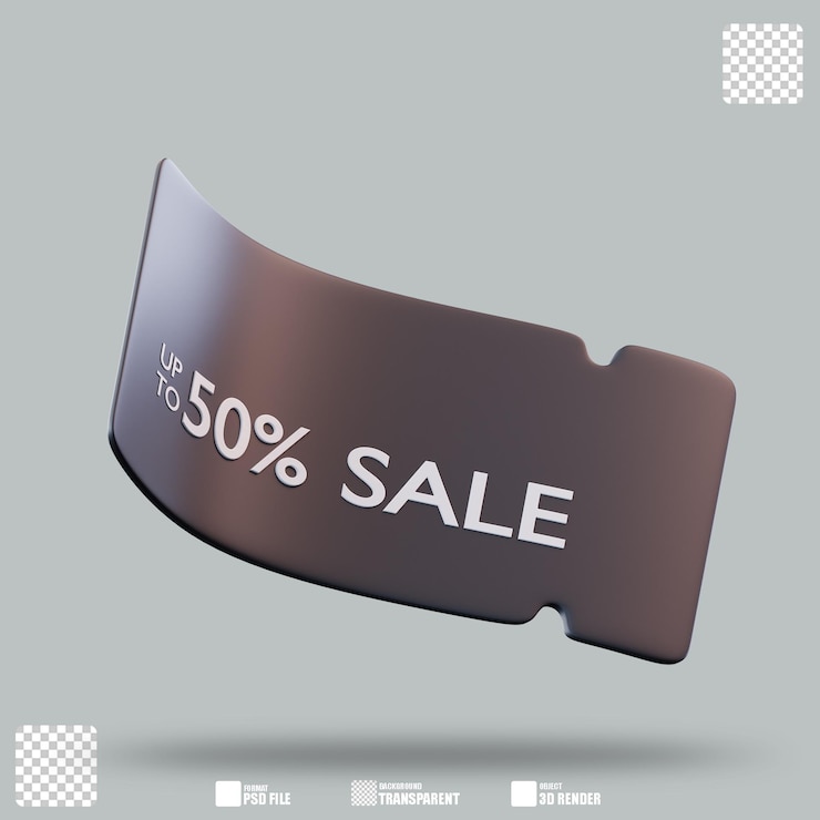 PSD 3d illustration 50 voucher discount 2