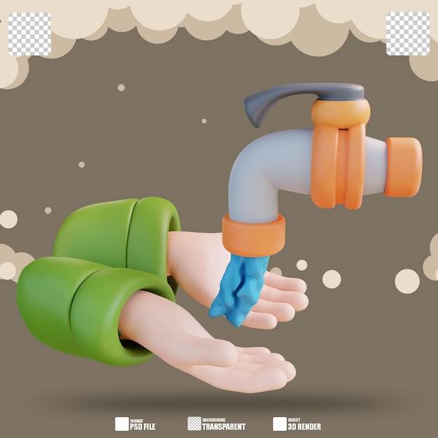 3d illustration ablution 2