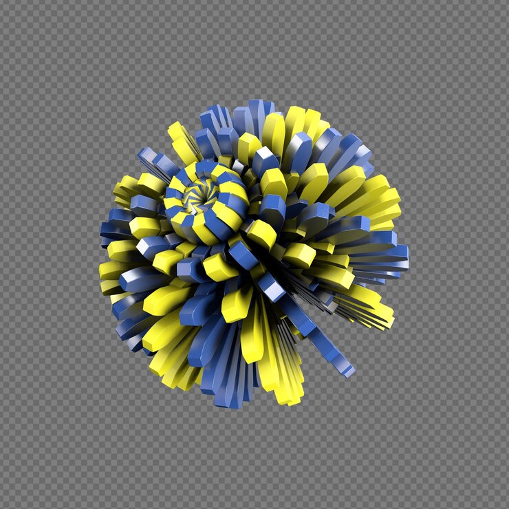 PSD 3d illustration of abstract design with transparent background