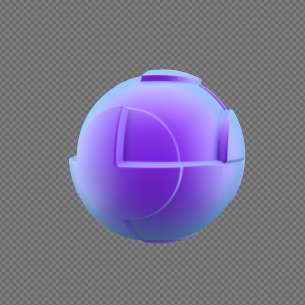 透明な背景を持つ抽象的なデザインの3dイラスト