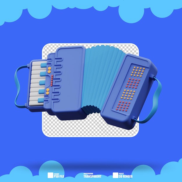 PSD 3d illustration accordion 4